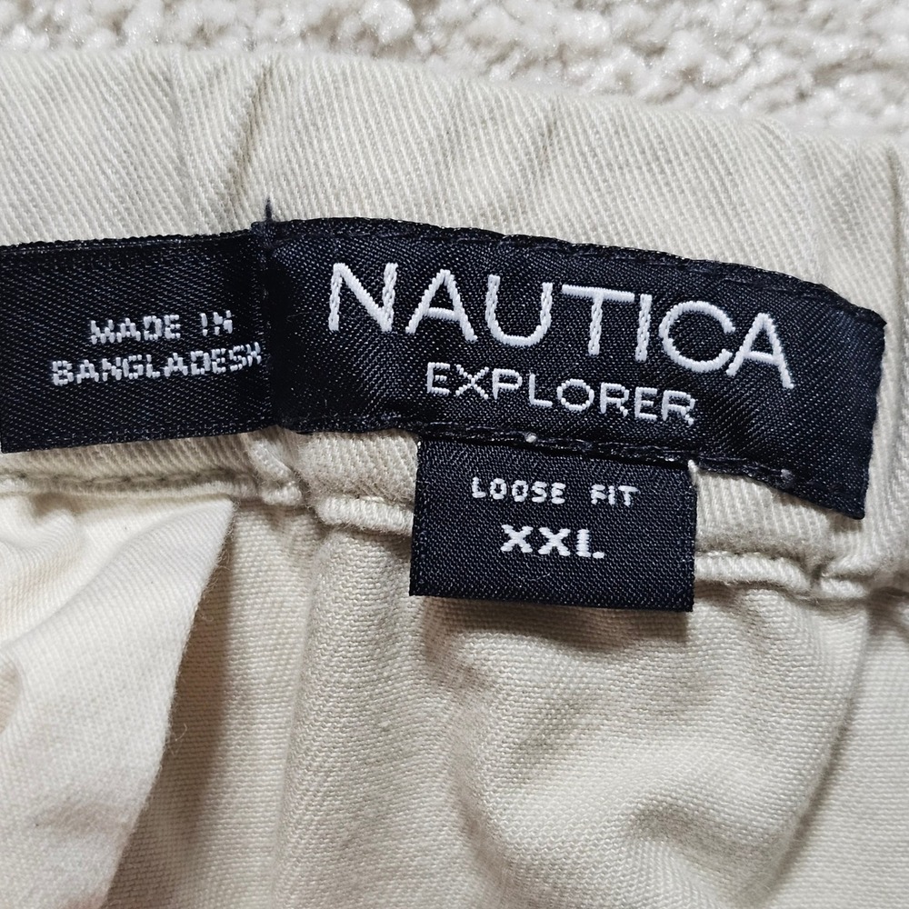 Two Pair‎ Nautica Men's Khaki Shorts Zip Elastic Waist Casual Comfort Summer XXL - Picture 13 of 14